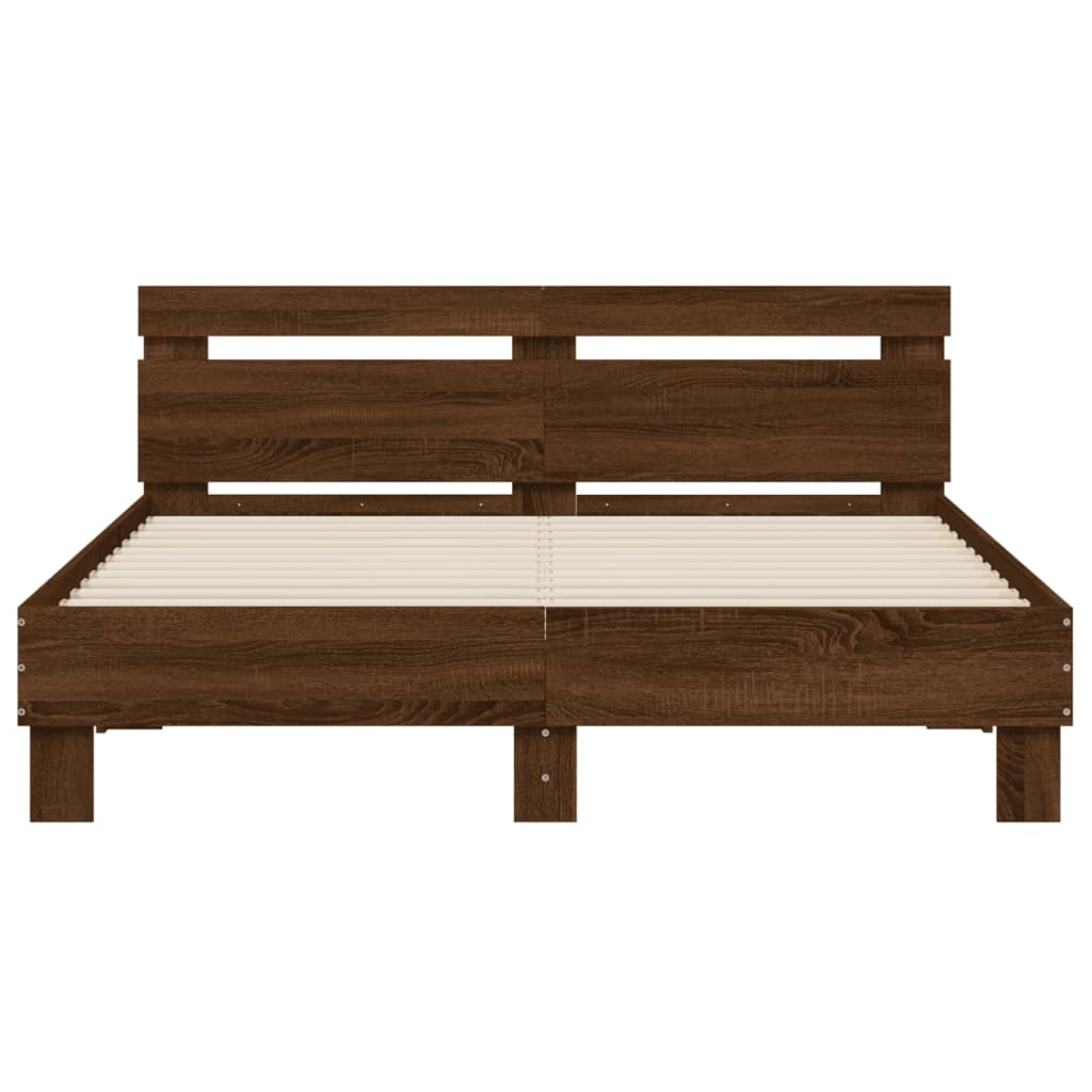 Cadre de lit sans matelas chêne marron 150x200 cm - XIOS