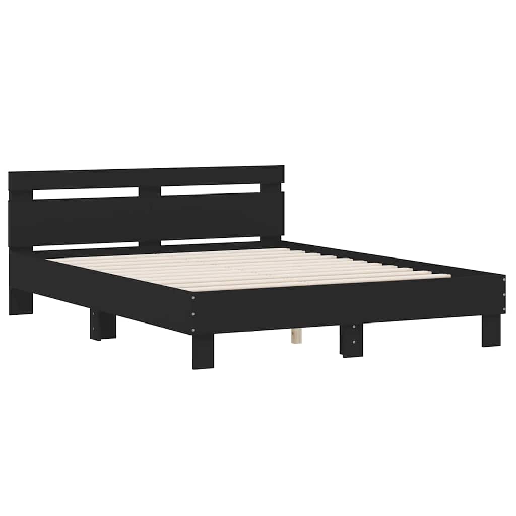 Cadre de lit sans matelas noir 140x200 cm - XIOS