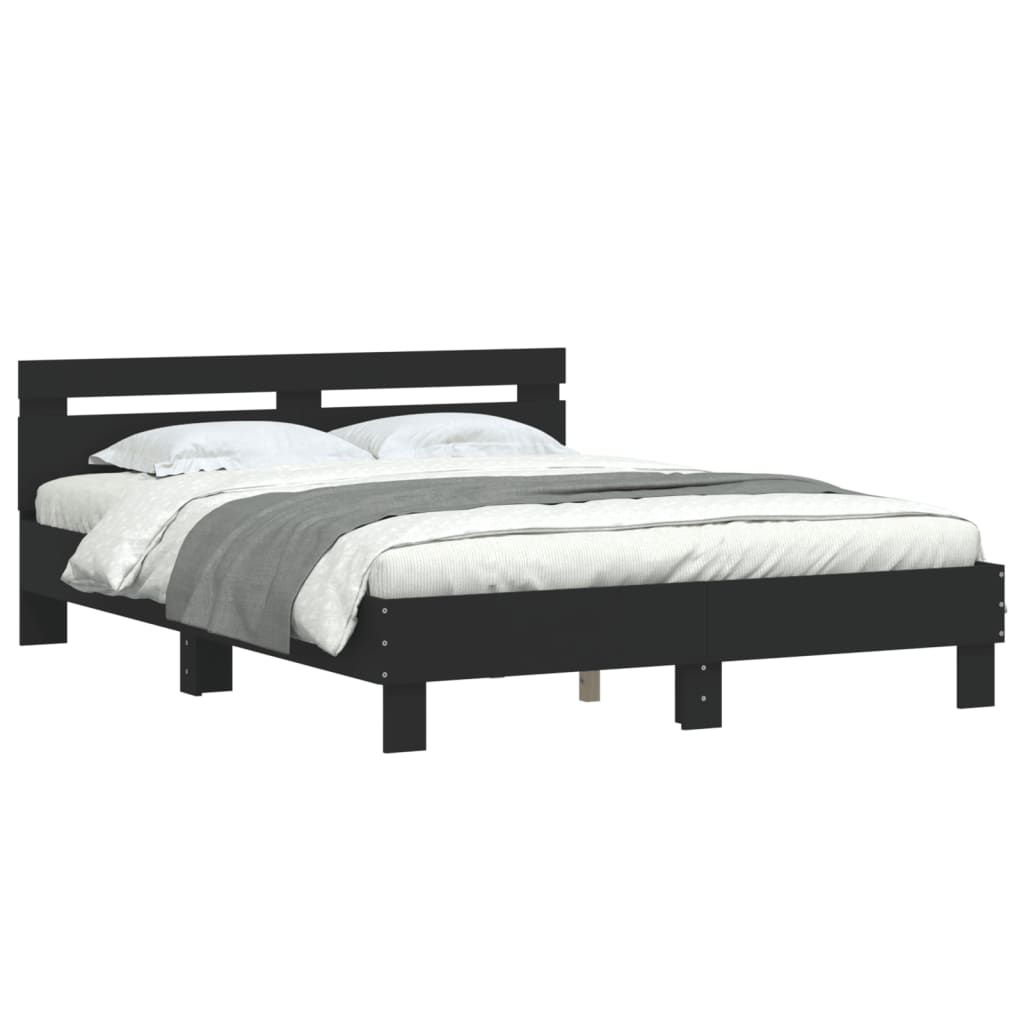 Cadre de lit sans matelas noir 140x200 cm - XIOS