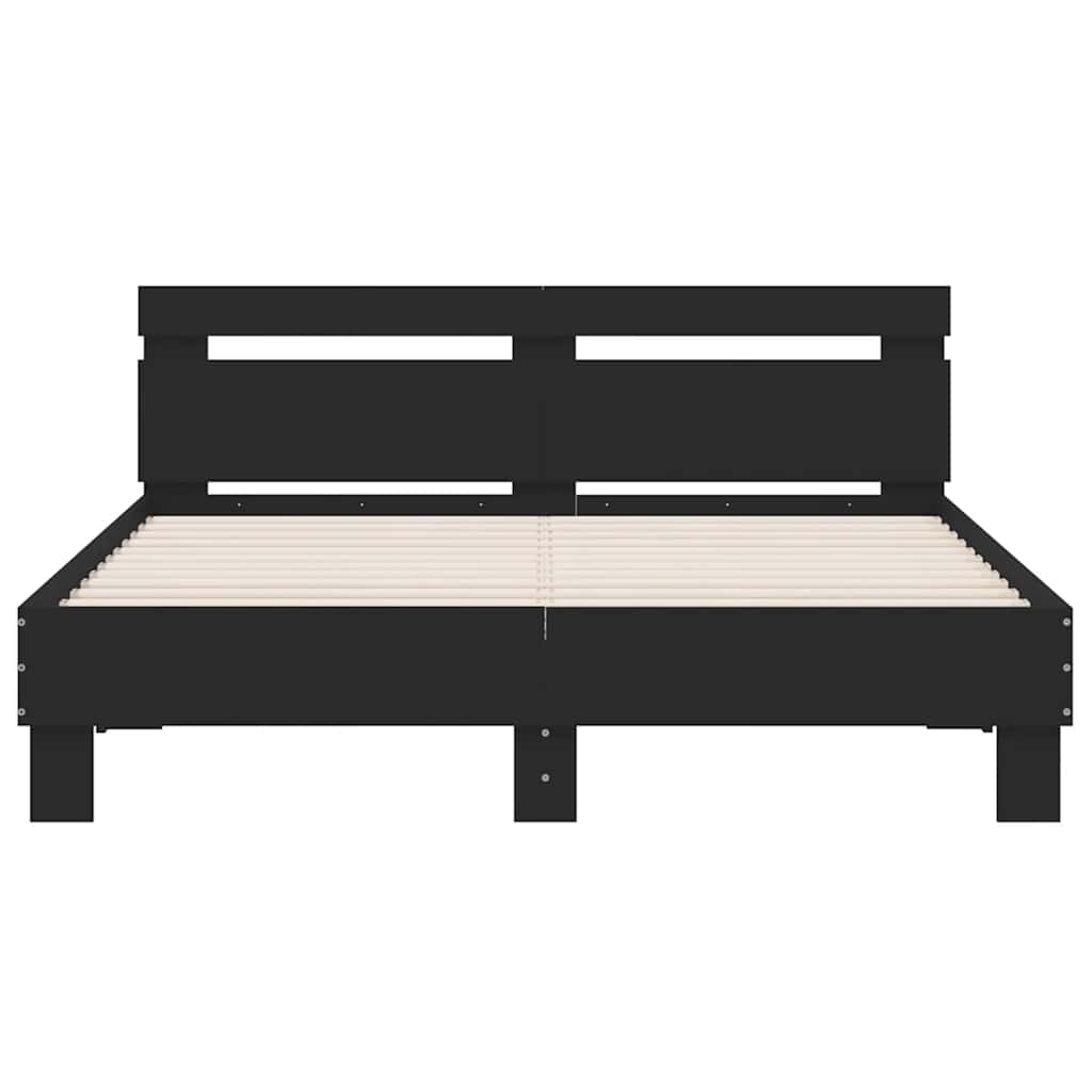 Cadre de lit sans matelas noir 140x200 cm - XIOS