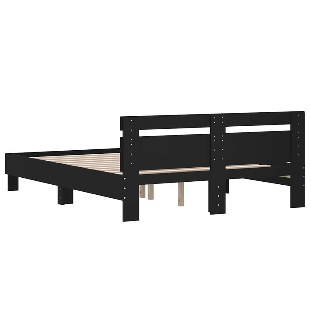 Cadre de lit sans matelas noir 140x200 cm - XIOS