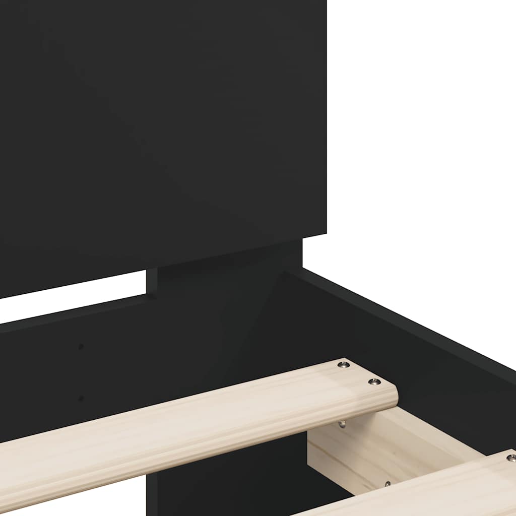 Cadre de lit sans matelas noir 140x200 cm - XIOS