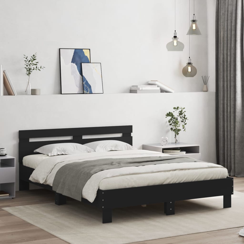 Cadre de lit sans matelas noir 140x200 cm - XIOS
