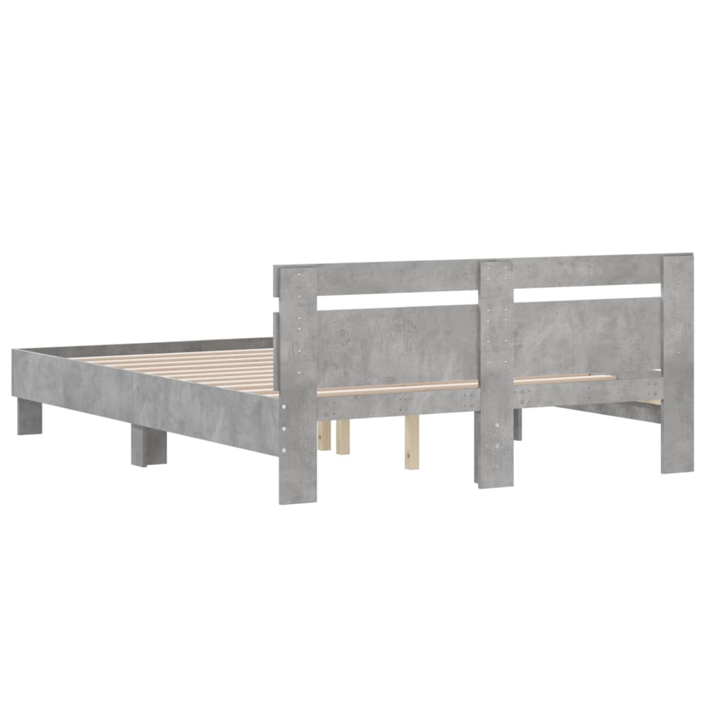 Cadre de lit sans matelas gris béton 140x200 cm - XIOS