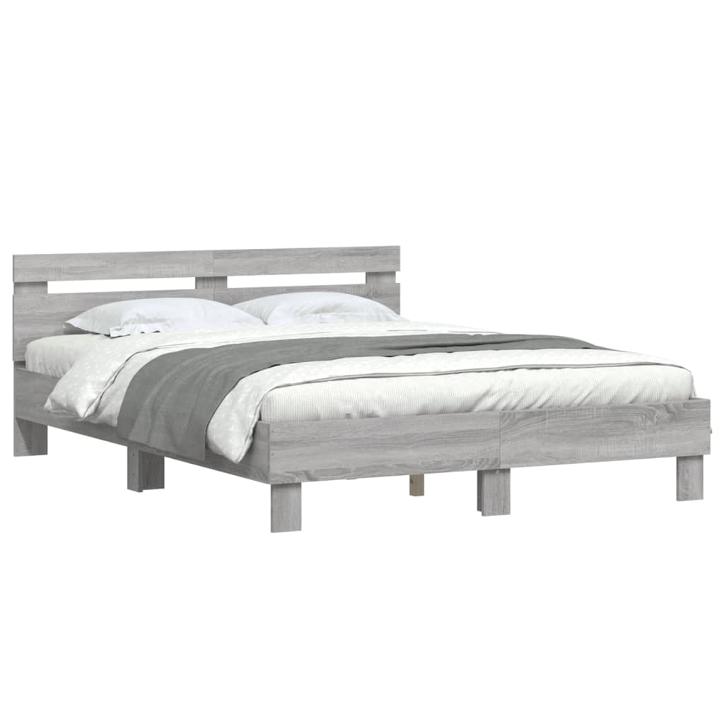 Cadre de lit sans matelas sonoma gris 140x200 cm - XIOS