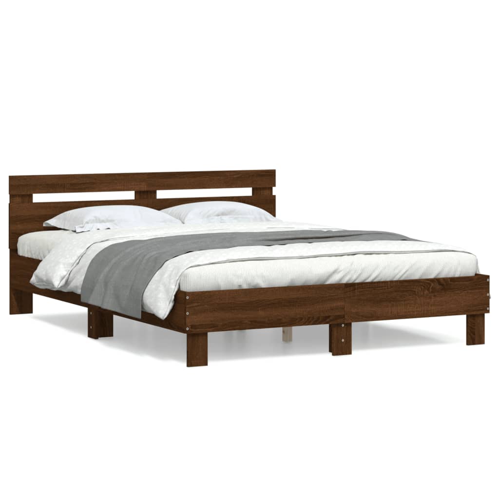 Cadre de lit sans matelas chêne marron 140x200 cm - XIOS