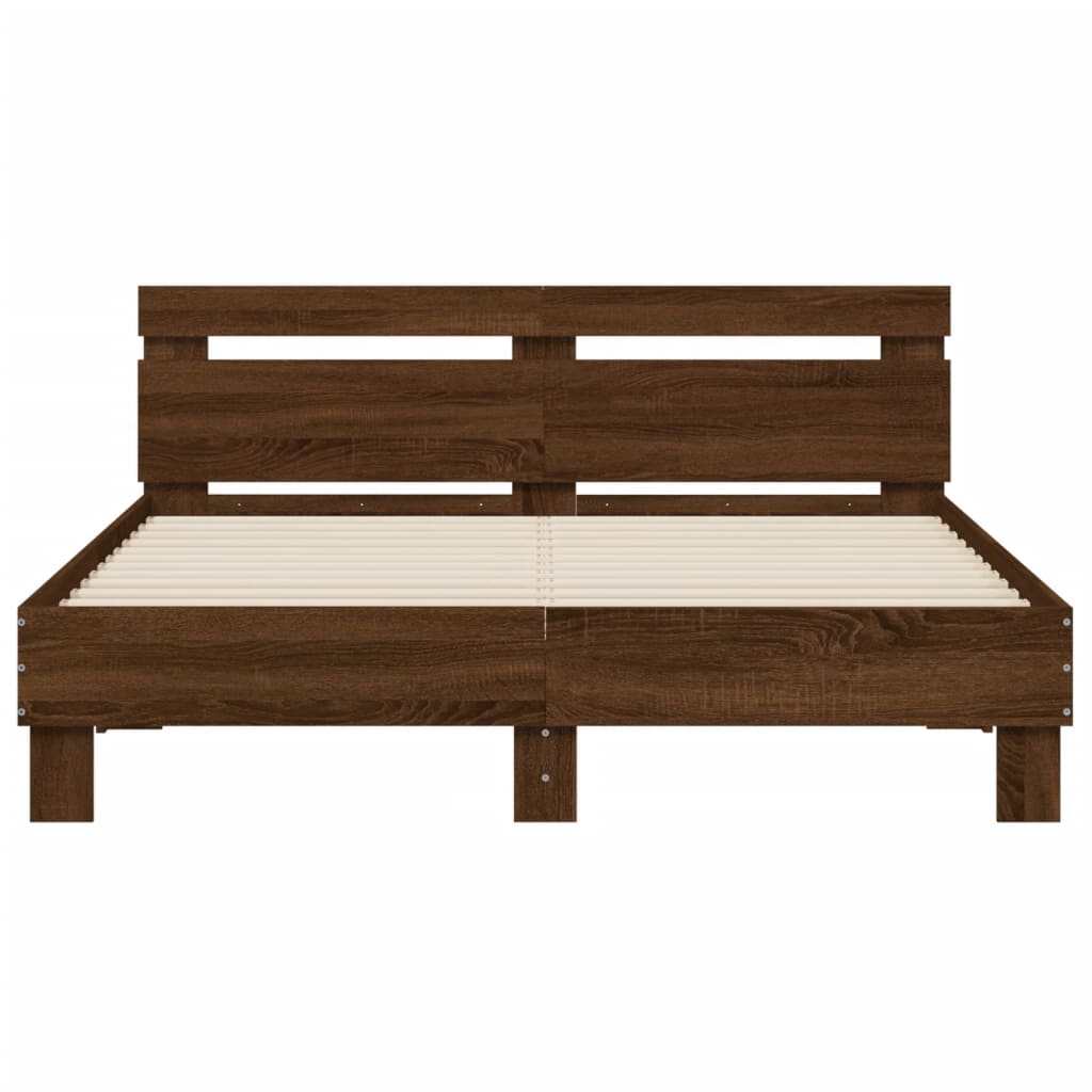 Cadre de lit sans matelas chêne marron 140x200 cm - XIOS