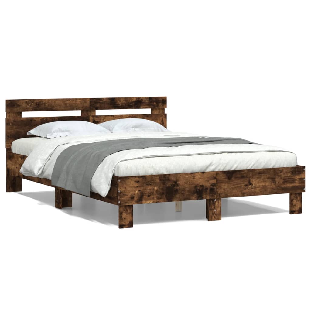 Cadre de lit sans matelas chêne fumé 120x200 cm - XIOS