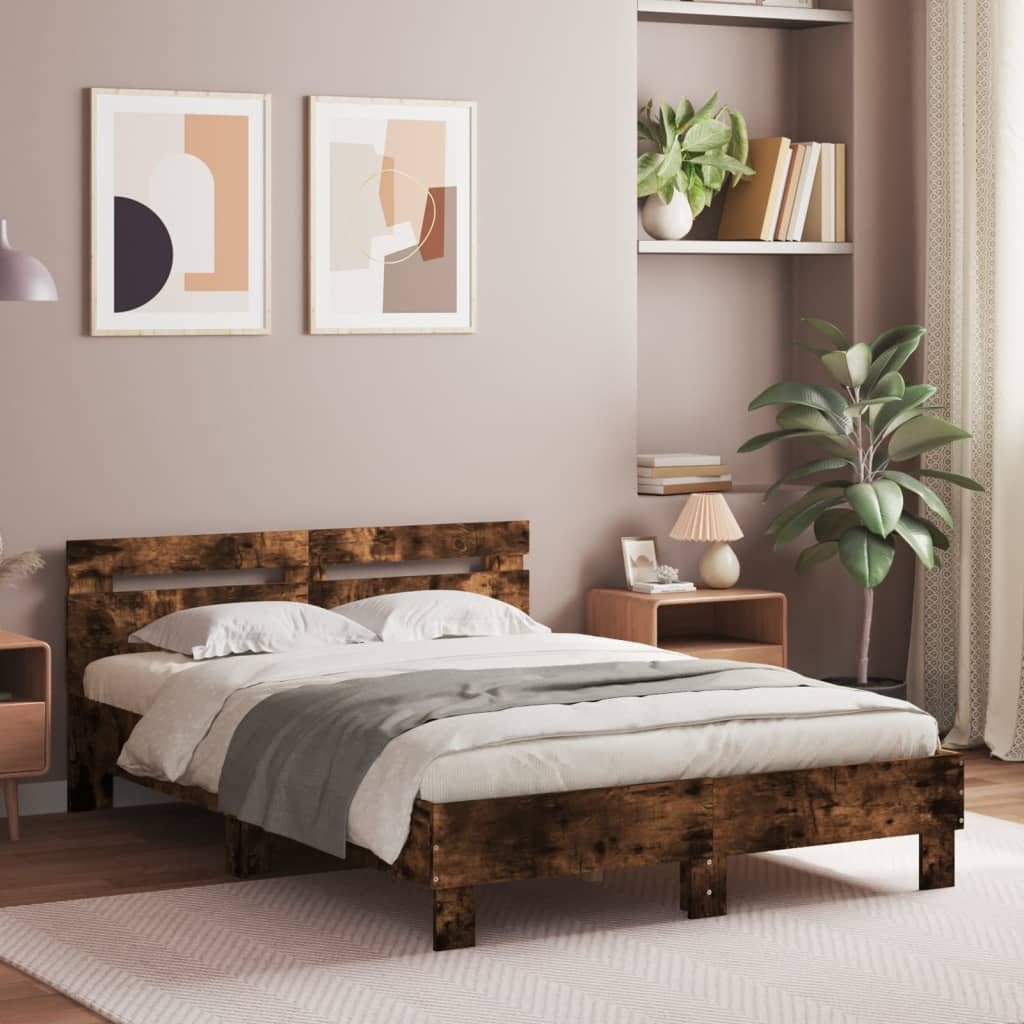 Cadre de lit sans matelas chêne fumé 120x200 cm - XIOS