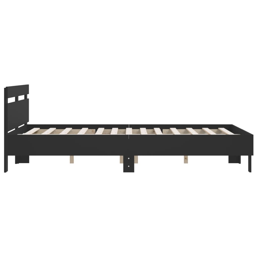 Cadre de lit sans matelas noir 140x190 cm - XIOS