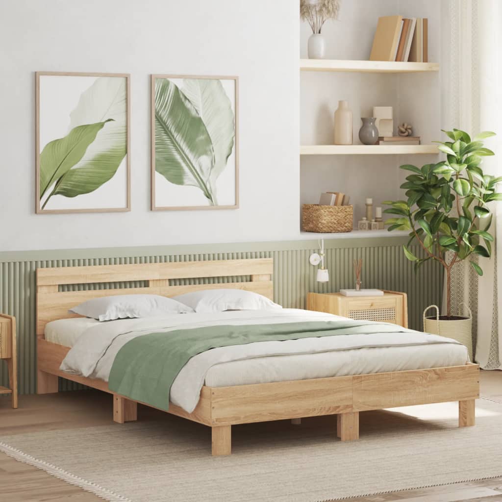 Cadre de lit sans matelas chêne sonoma 140x190 cm - XIOS