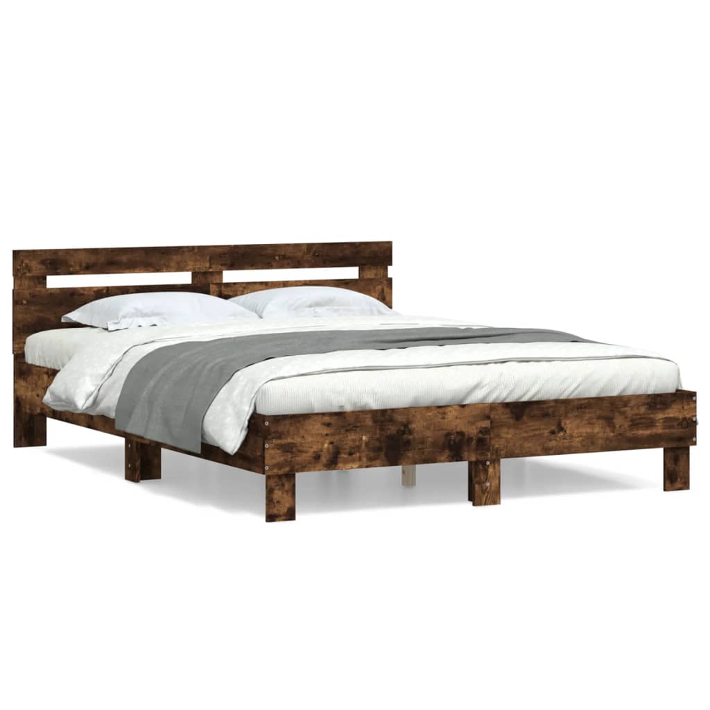 Cadre de lit sans matelas chêne fumé 140x190 cm - XIOS