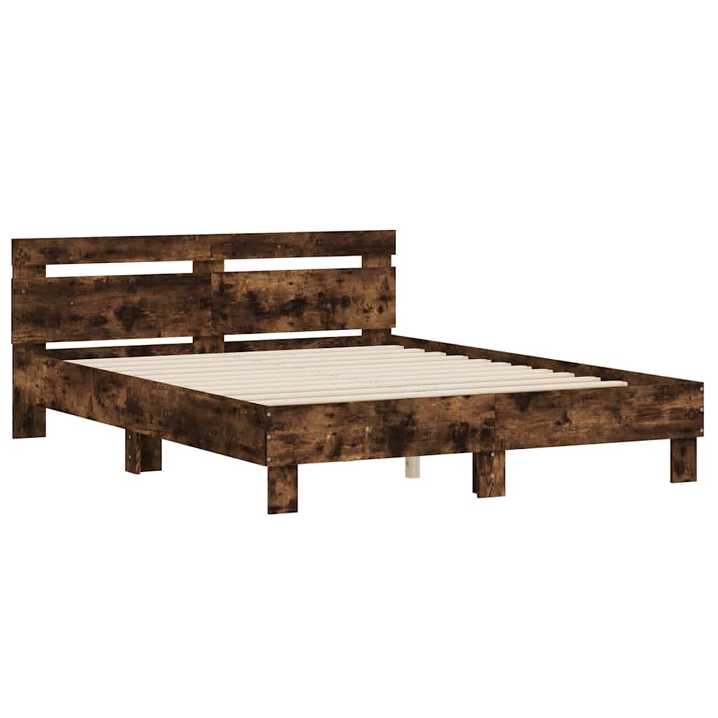 Cadre de lit sans matelas chêne fumé 140x190 cm - XIOS