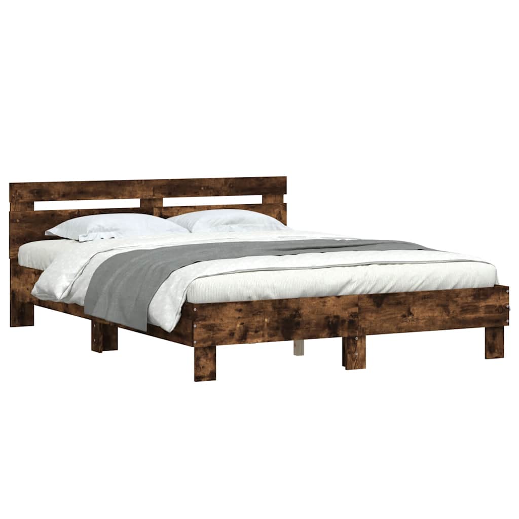 Cadre de lit sans matelas chêne fumé 140x190 cm - XIOS