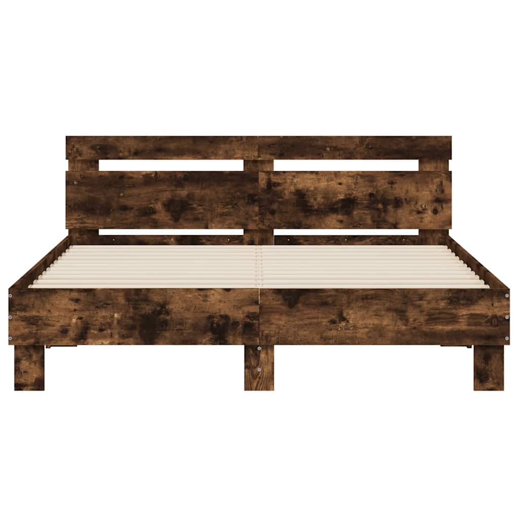 Cadre de lit sans matelas chêne fumé 140x190 cm - XIOS