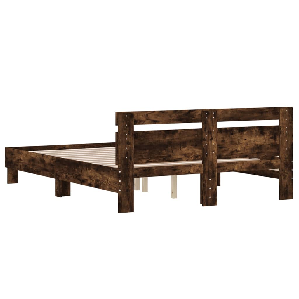 Cadre de lit sans matelas chêne fumé 140x190 cm - XIOS