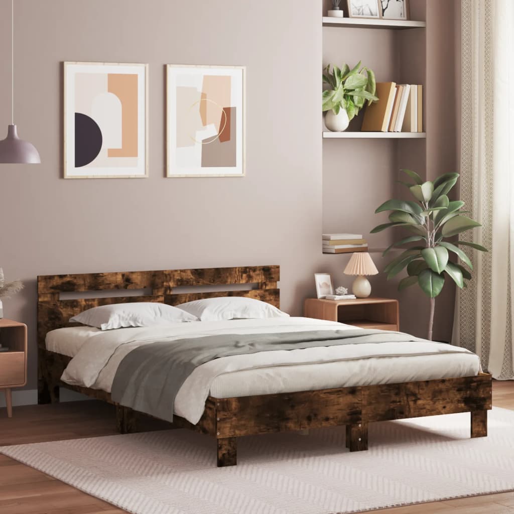 Cadre de lit sans matelas chêne fumé 140x190 cm - XIOS