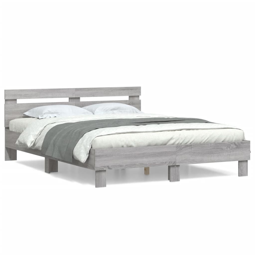 Cadre de lit sans matelas sonoma gris 140x190 cm - XIOS