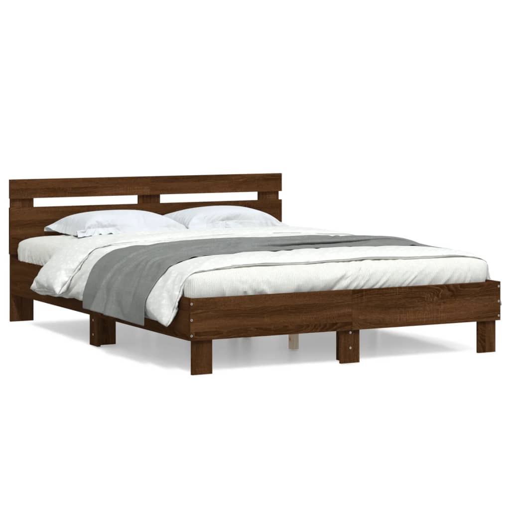 Cadre de lit sans matelas chêne marron 140x190 cm - XIOS