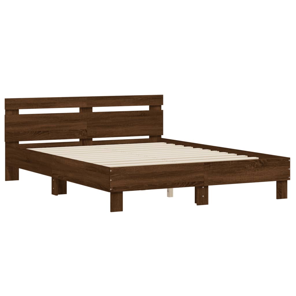 Cadre de lit sans matelas chêne marron 140x190 cm - XIOS