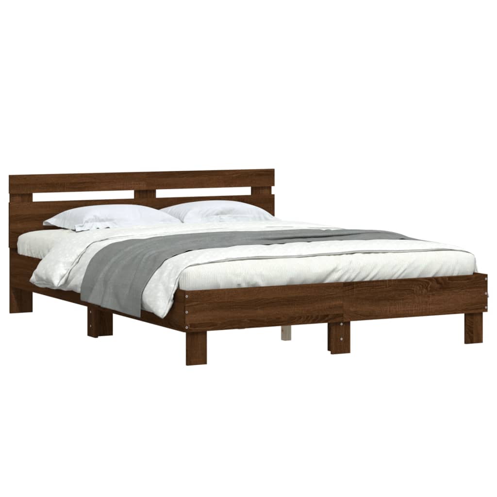 Cadre de lit sans matelas chêne marron 140x190 cm - XIOS