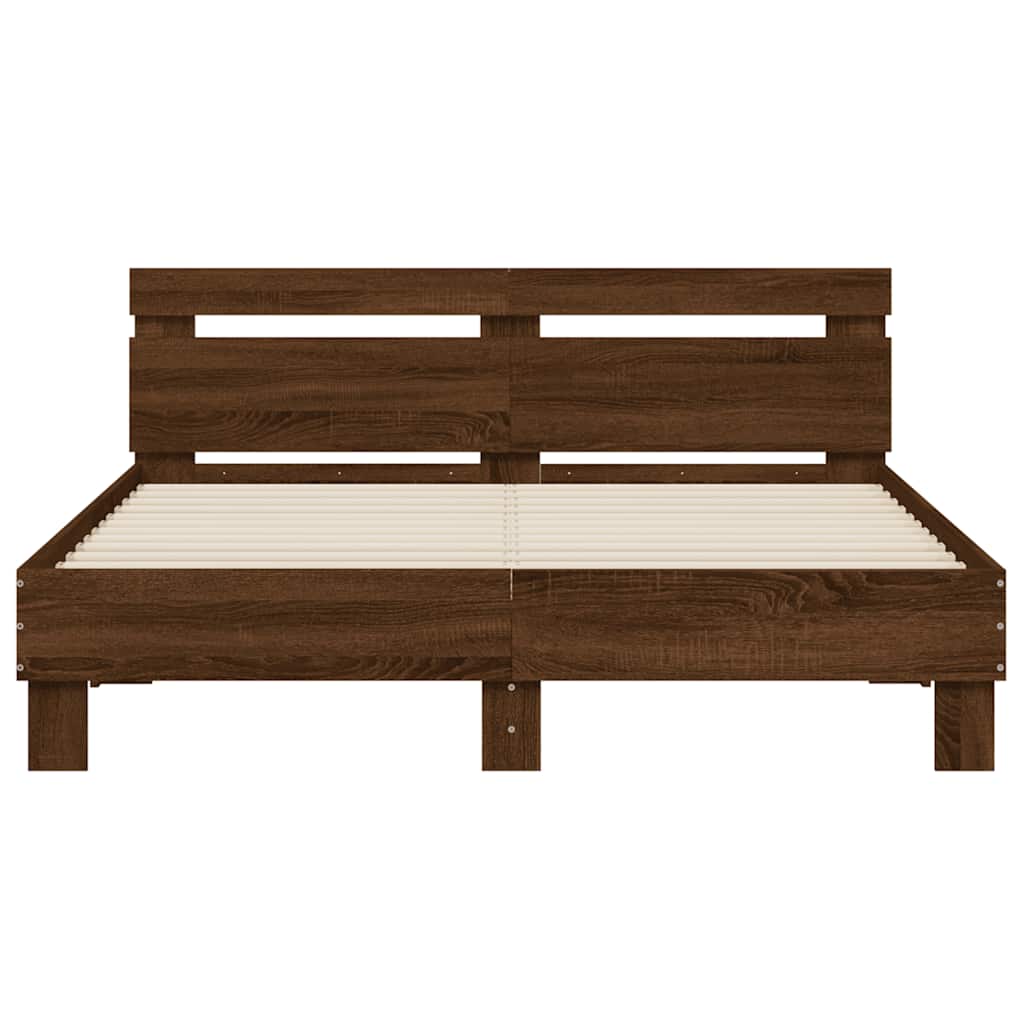 Cadre de lit sans matelas chêne marron 140x190 cm - XIOS