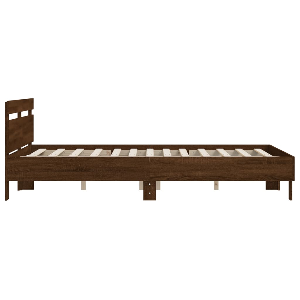 Cadre de lit sans matelas chêne marron 140x190 cm - XIOS