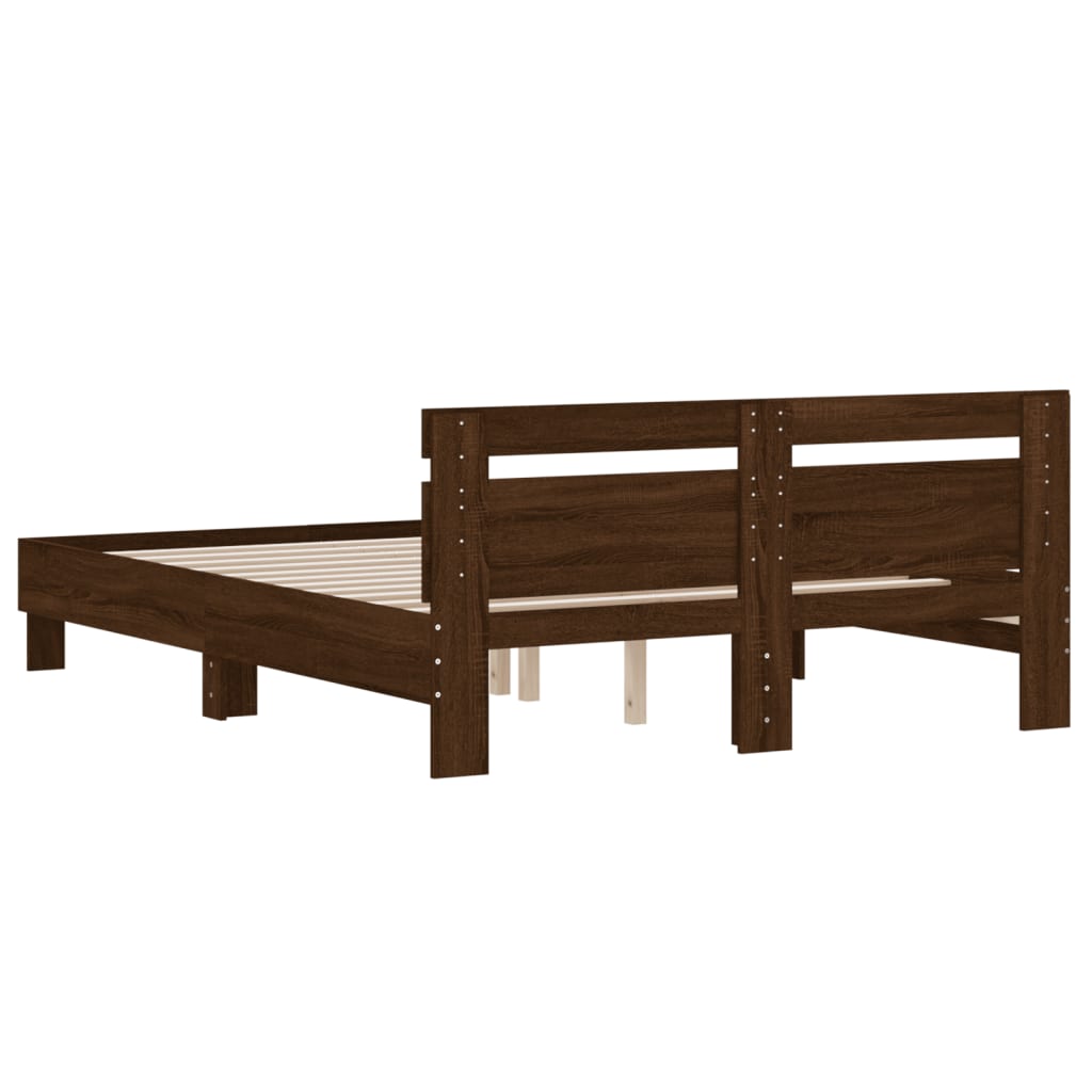 Cadre de lit sans matelas chêne marron 140x190 cm - XIOS