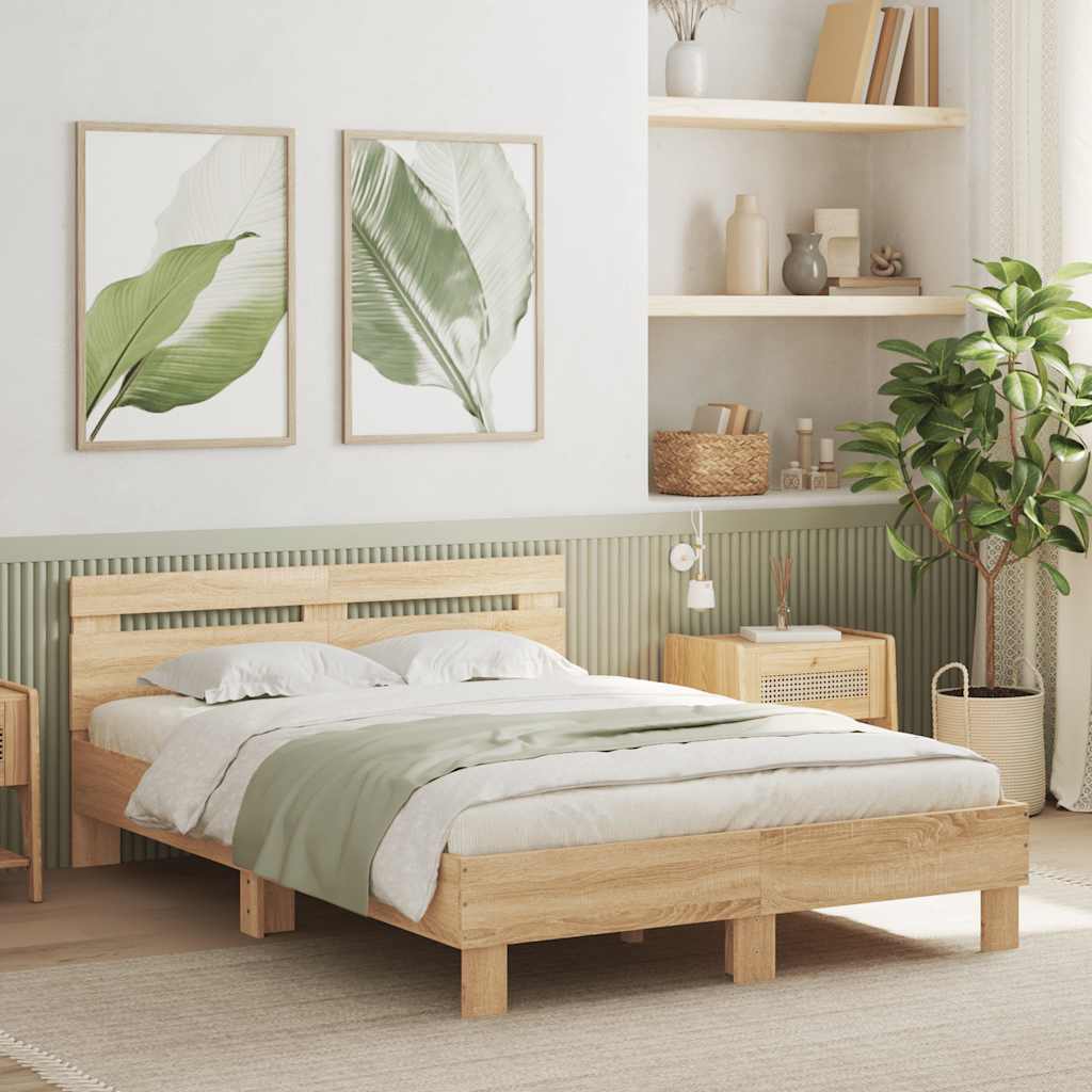 Cadre de lit sans matelas chêne sonoma 135x190 cm - XIOS