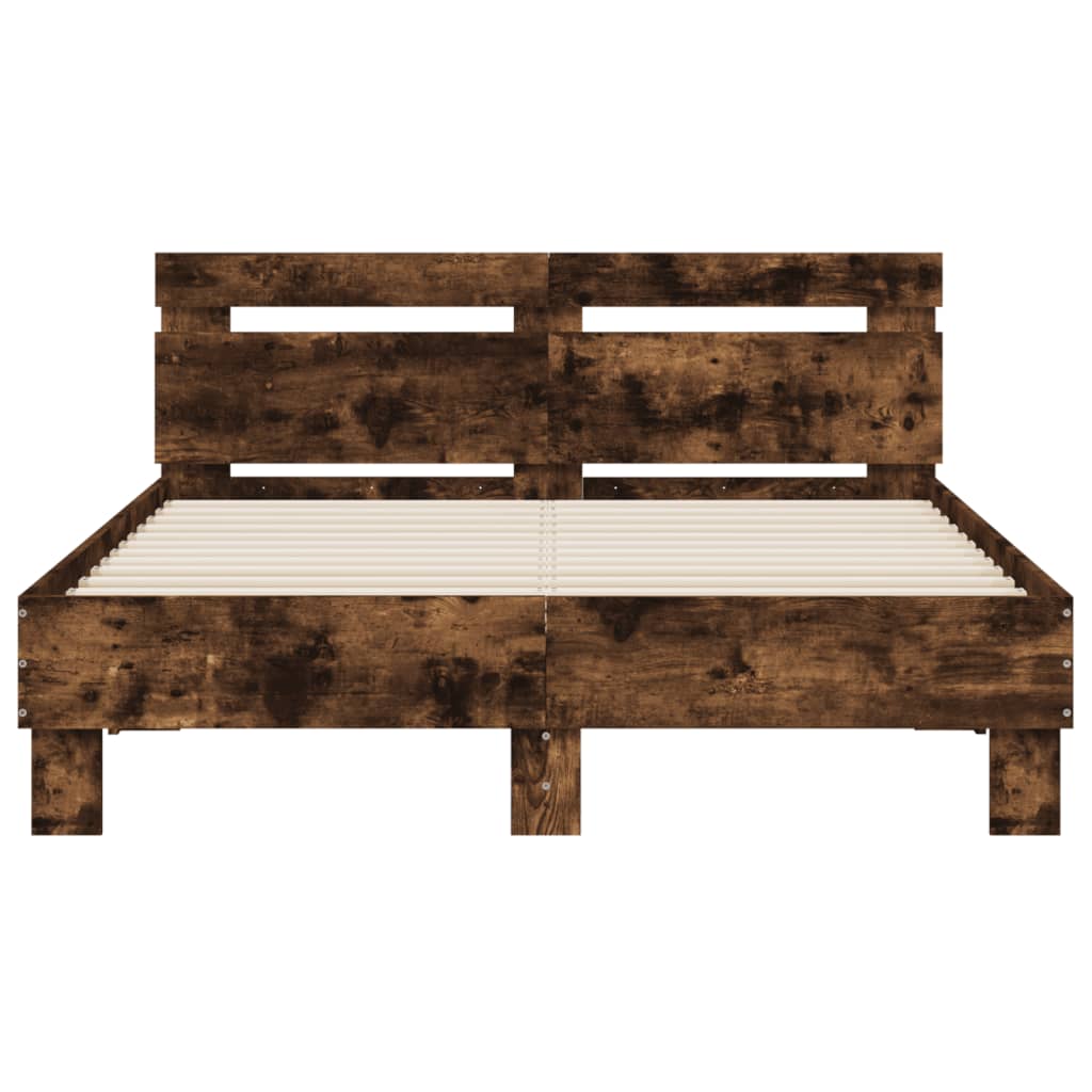 Cadre de lit sans matelas chêne fumé 135x190 cm - XIOS