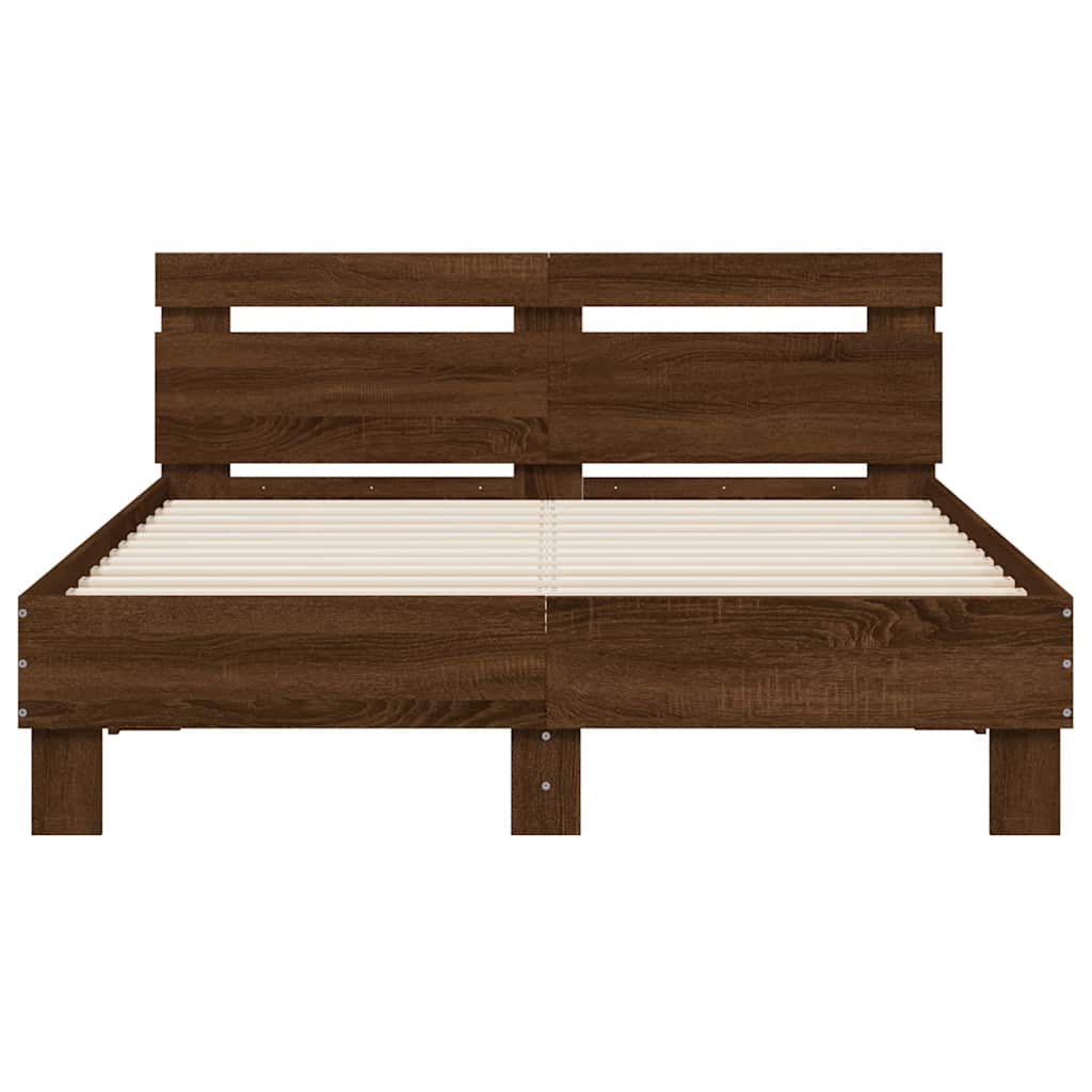 Cadre de lit sans matelas chêne marron 135x190 cm - XIOS