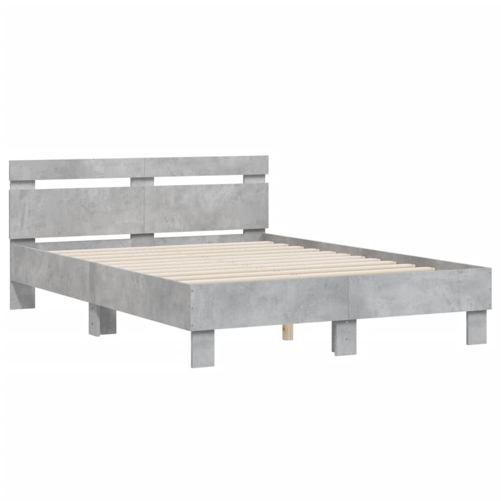 Cadre de lit sans matelas gris béton 120x190 cm - XIOS