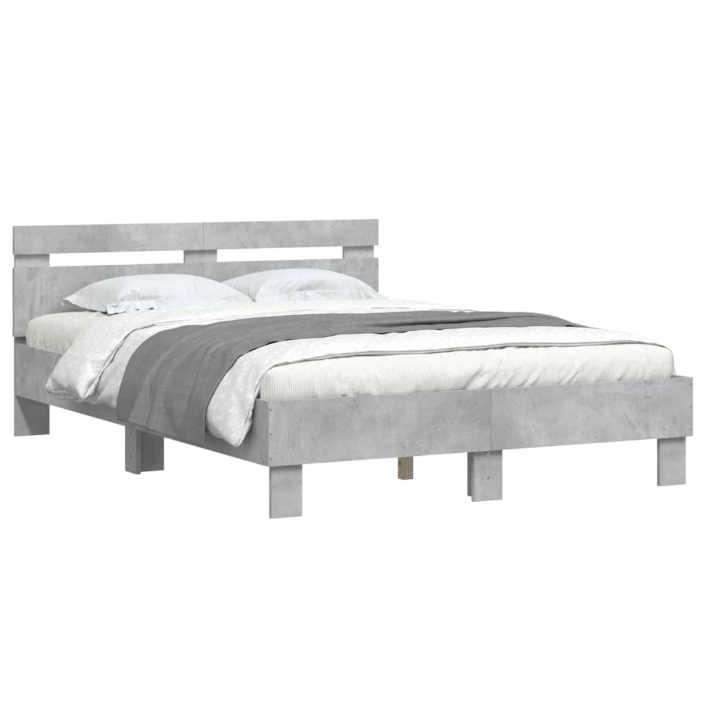Cadre de lit sans matelas gris béton 120x190 cm - XIOS