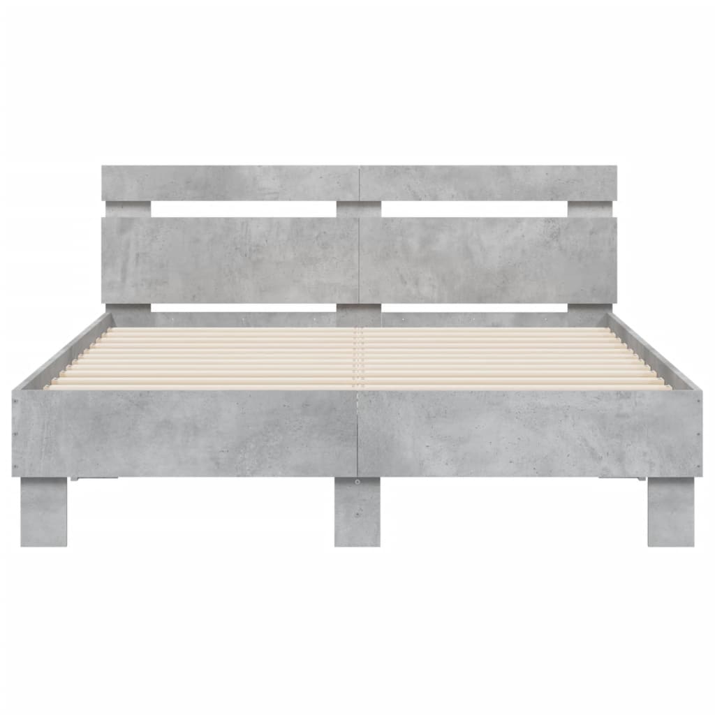 Cadre de lit sans matelas gris béton 120x190 cm - XIOS