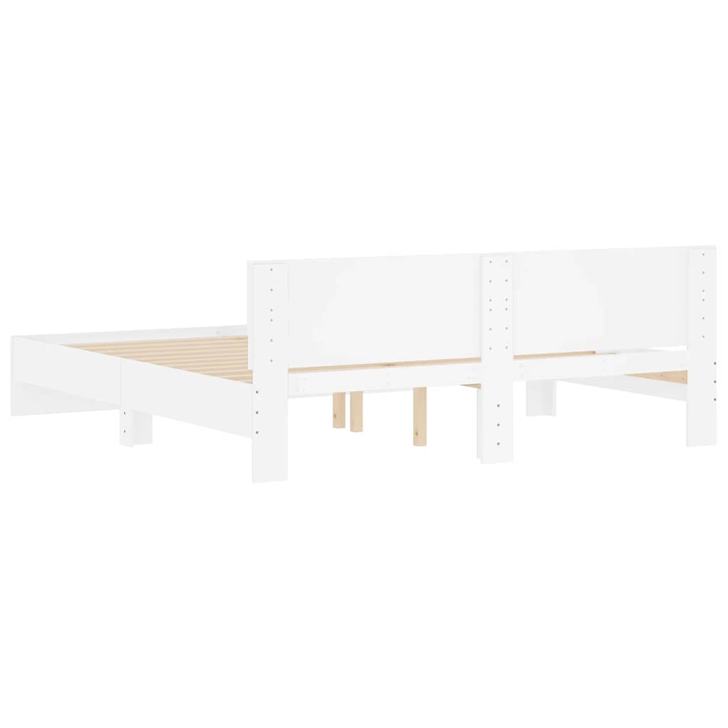 Cadre de lit sans matelas blanc 200x200 cm