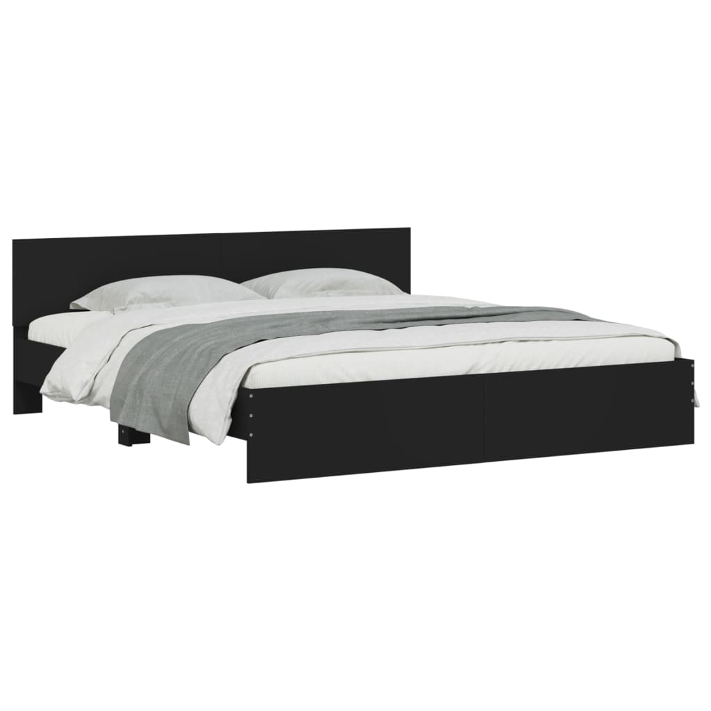 Cadre de lit sans matelas noir 200x200 cm - XIOS
