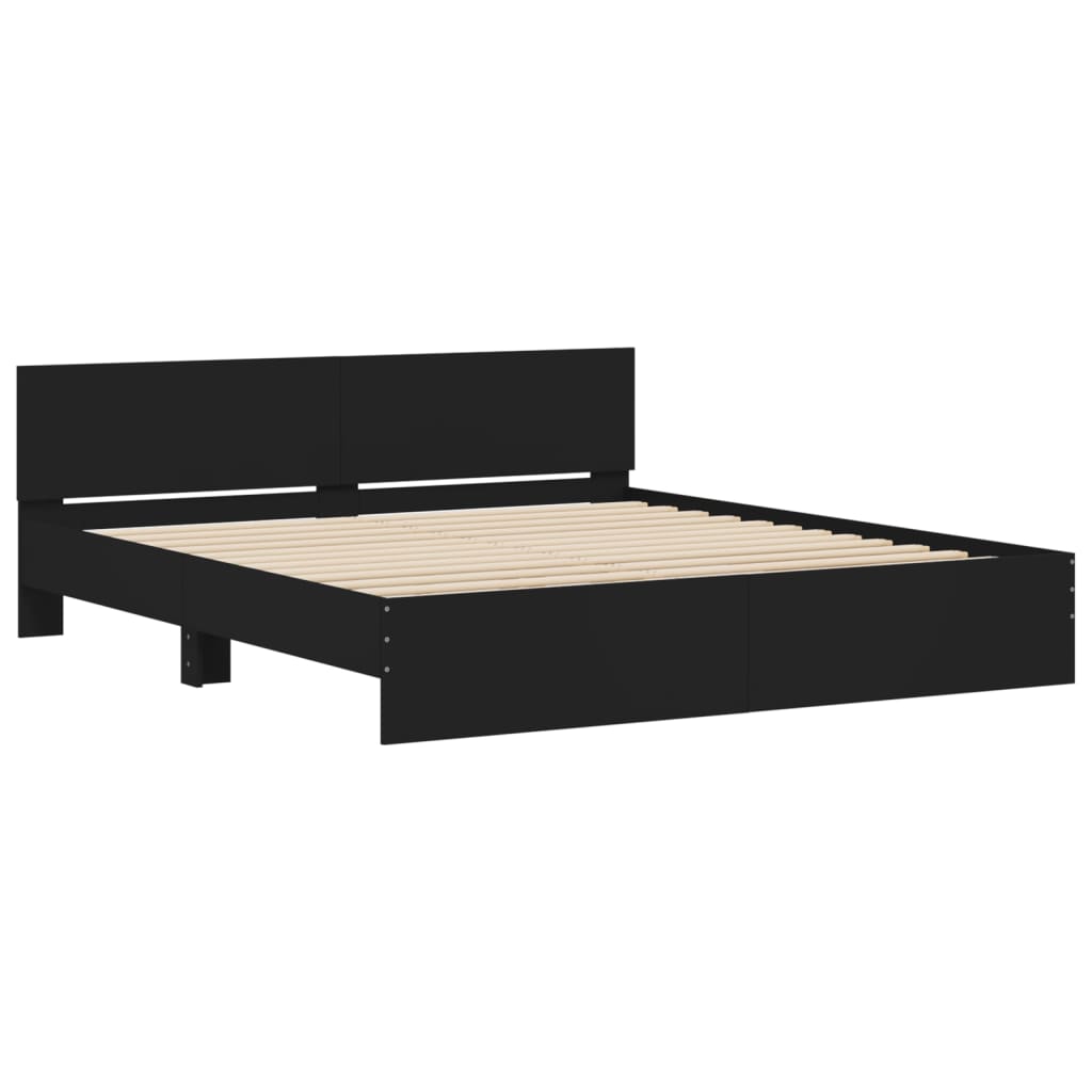 Cadre de lit sans matelas noir 200x200 cm - XIOS
