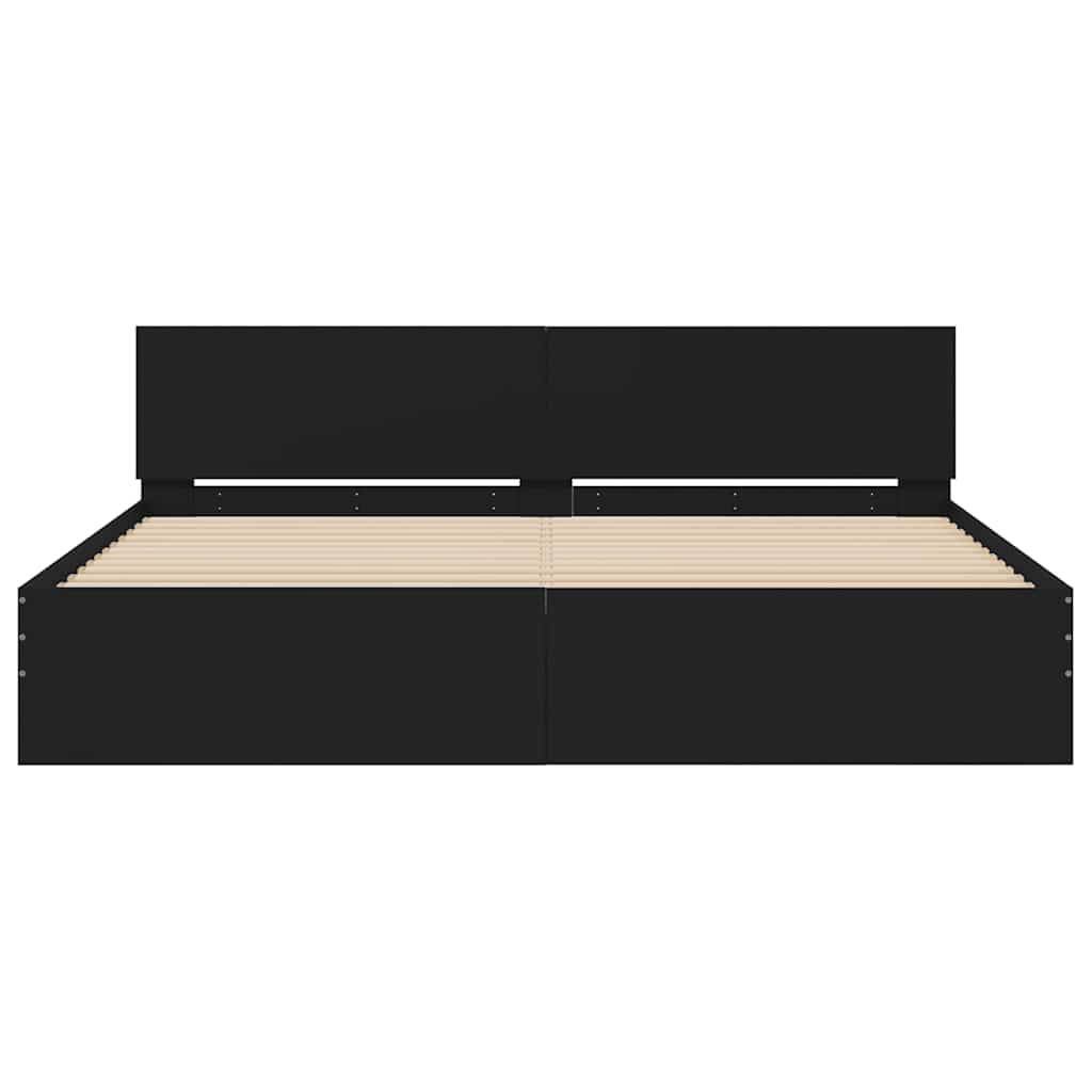 Cadre de lit sans matelas noir 200x200 cm
