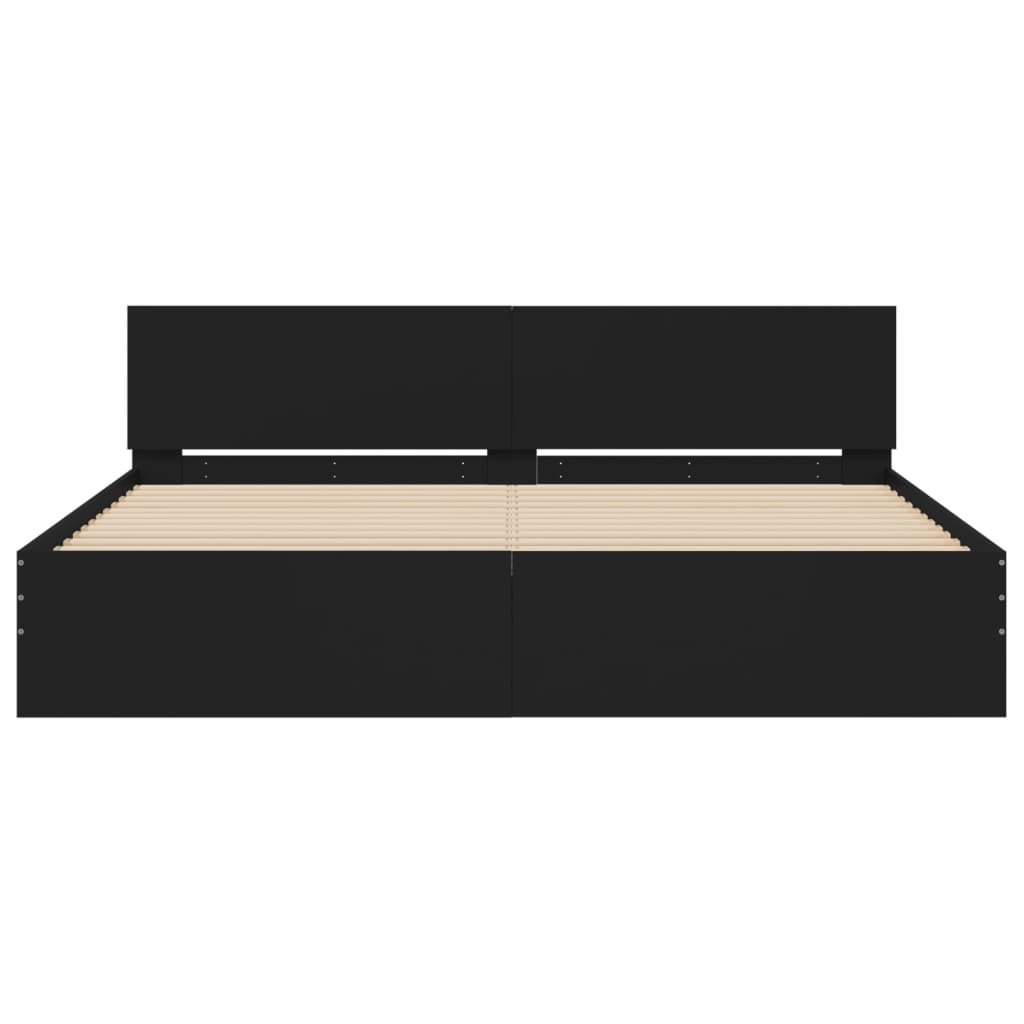 Cadre de lit sans matelas noir 200x200 cm - XIOS