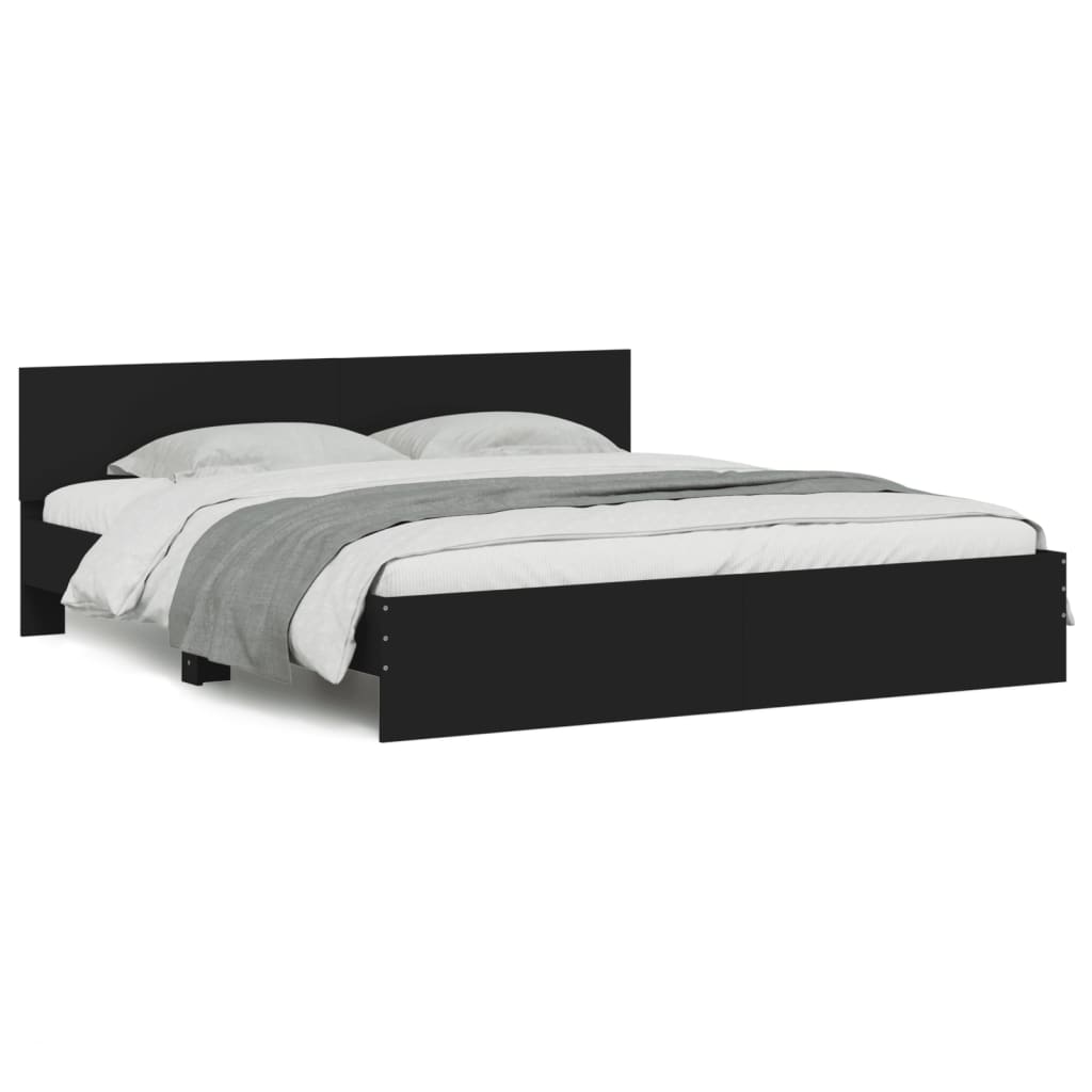 Cadre de lit sans matelas noir 180x200 cm - XIOS