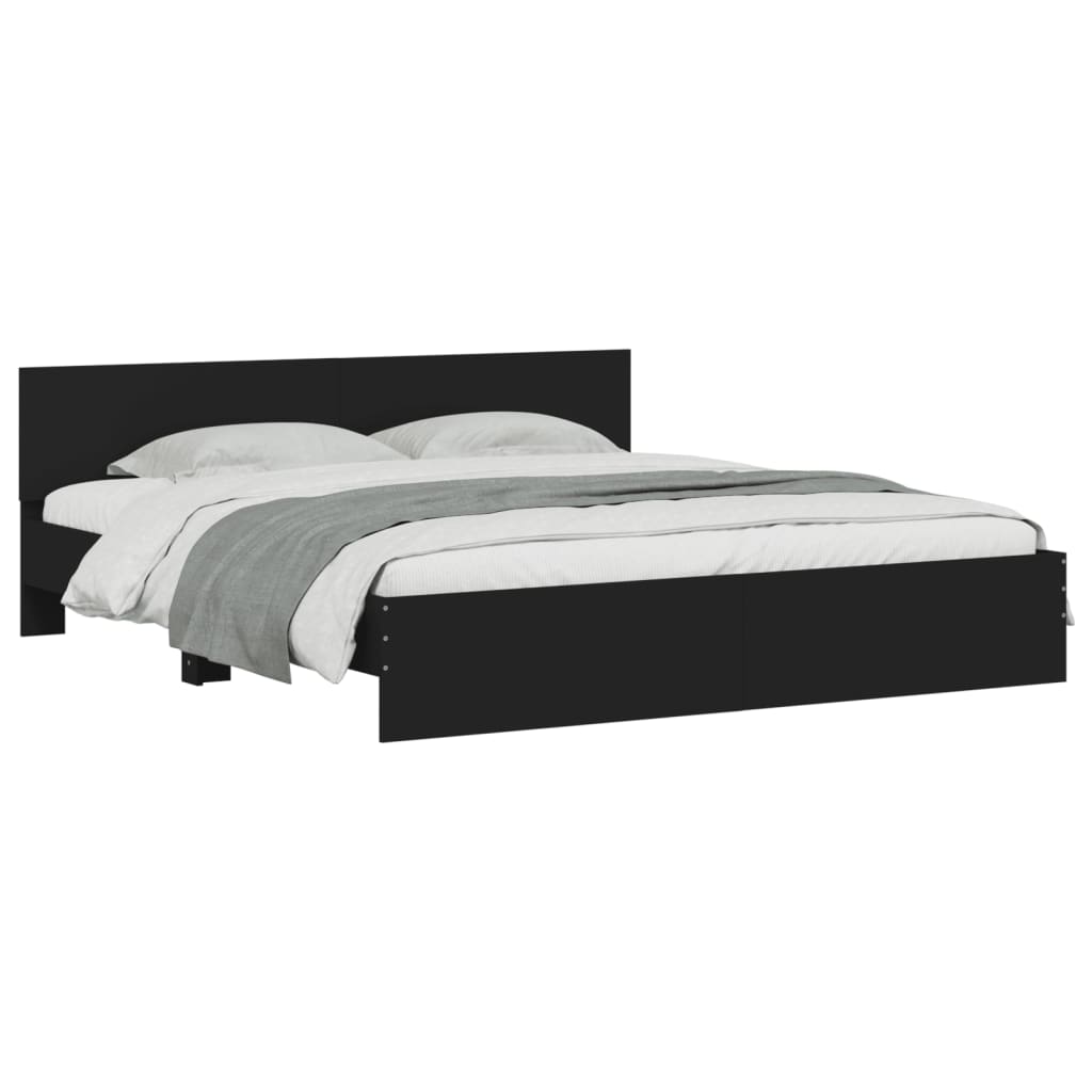 Cadre de lit sans matelas noir 180x200 cm - XIOS