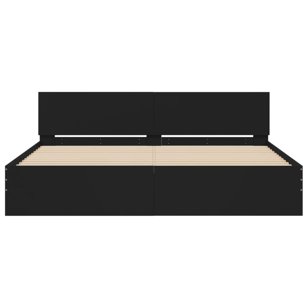 Cadre de lit sans matelas noir 180x200 cm - XIOS