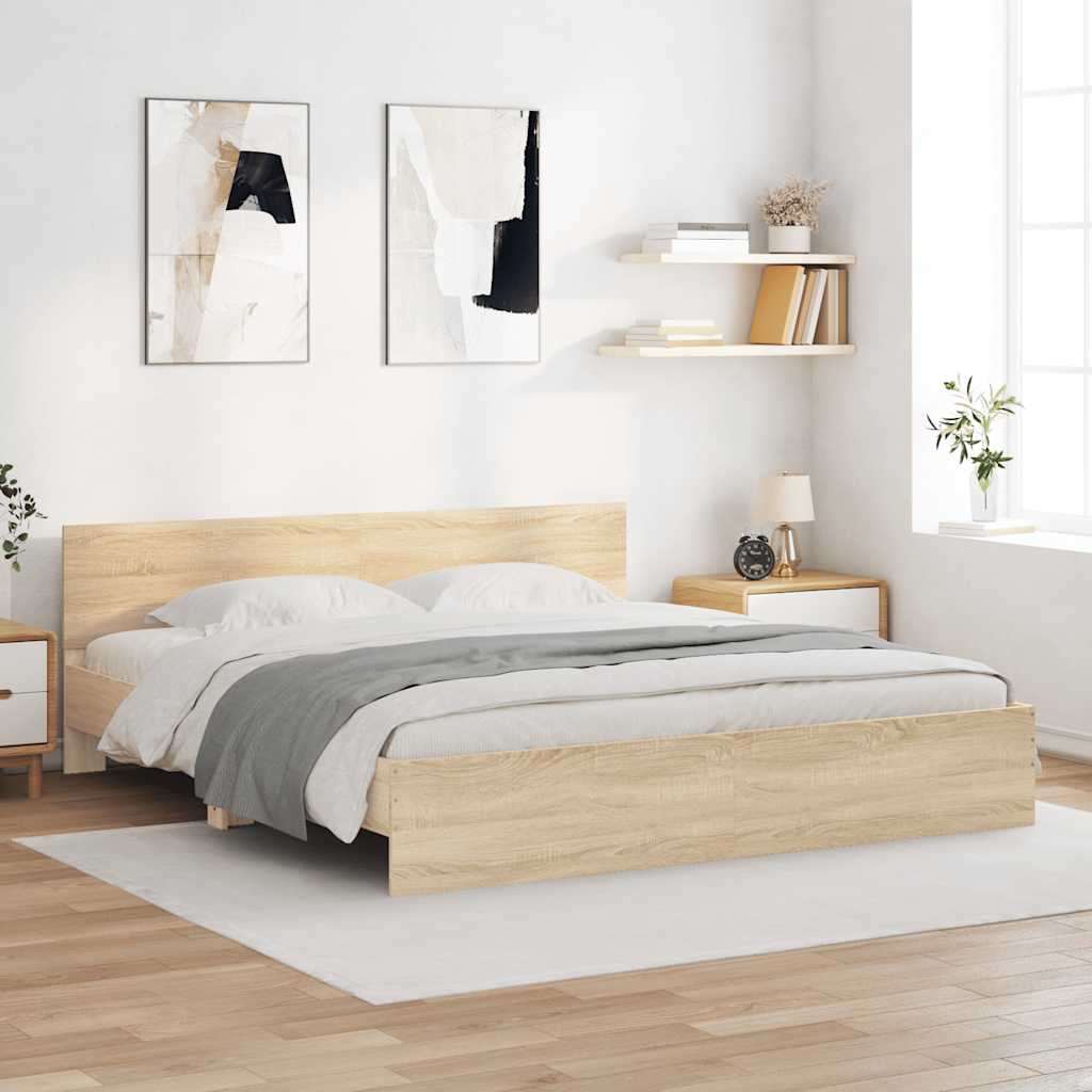 Cadre de lit sans matelas chêne sonoma 180x200 cm - XIOS