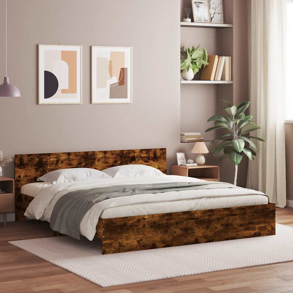 Cadre de lit sans matelas chêne fumé 180x200 cm - XIOS