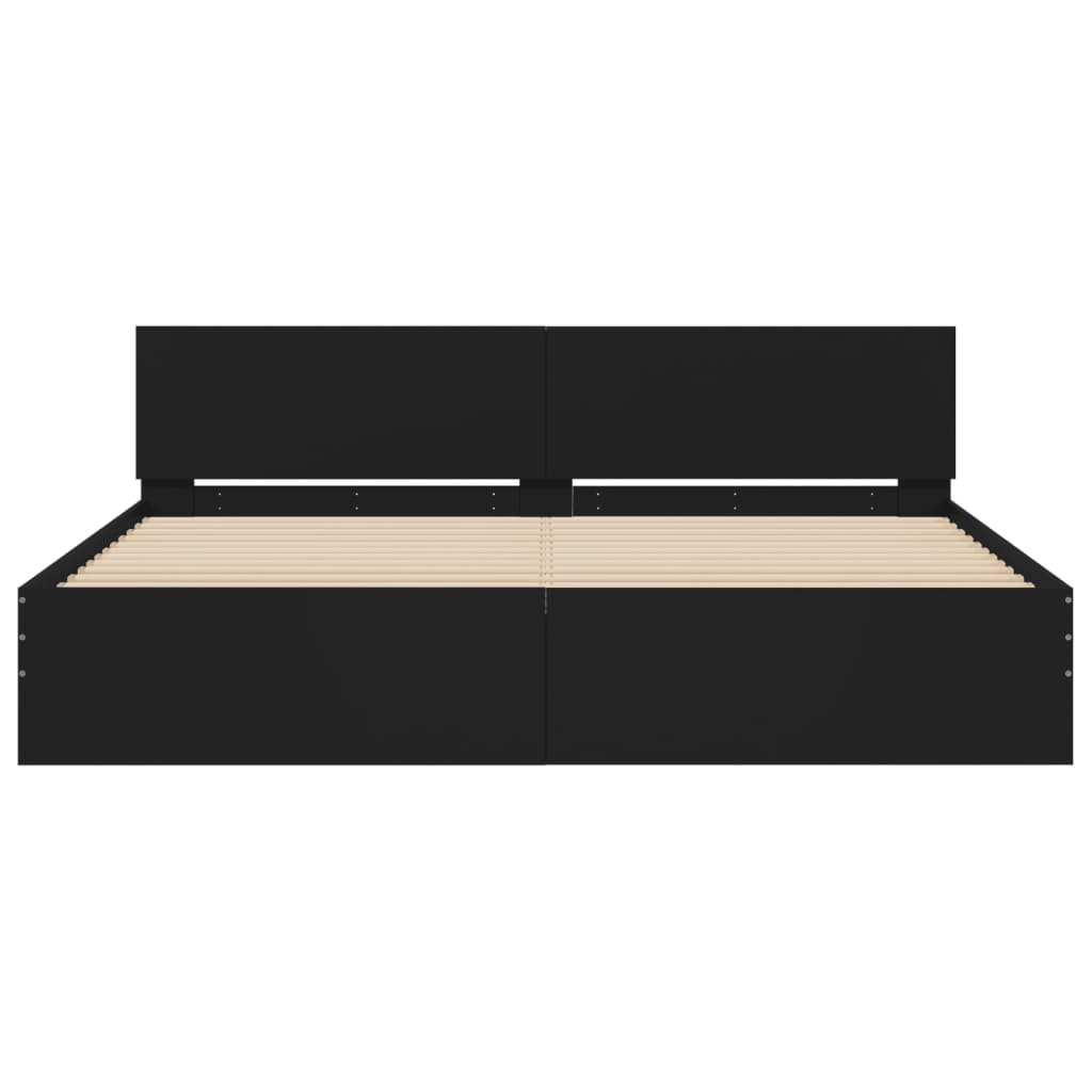 Cadre de lit sans matelas noir 160x200 cm - XIOS
