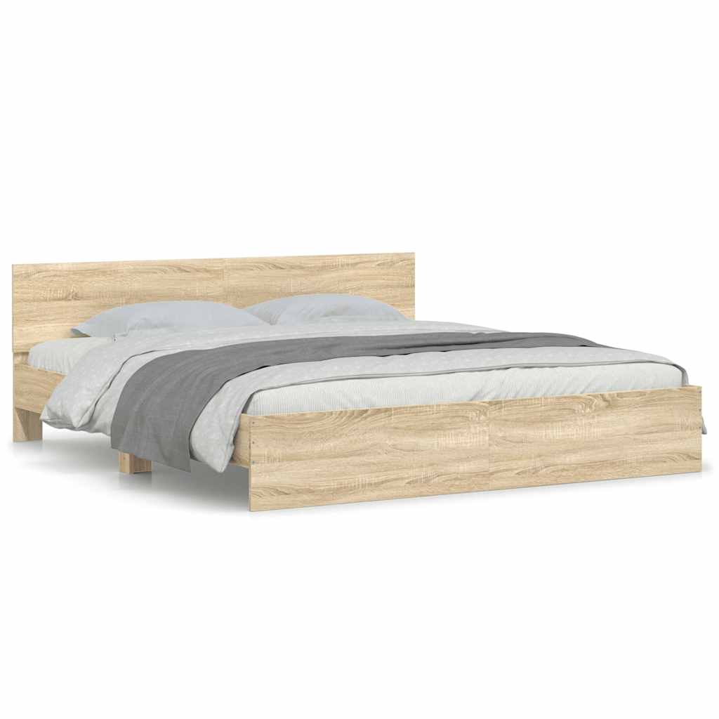 Cadre de lit sans matelas chêne sonoma 160x200 cm - XIOS