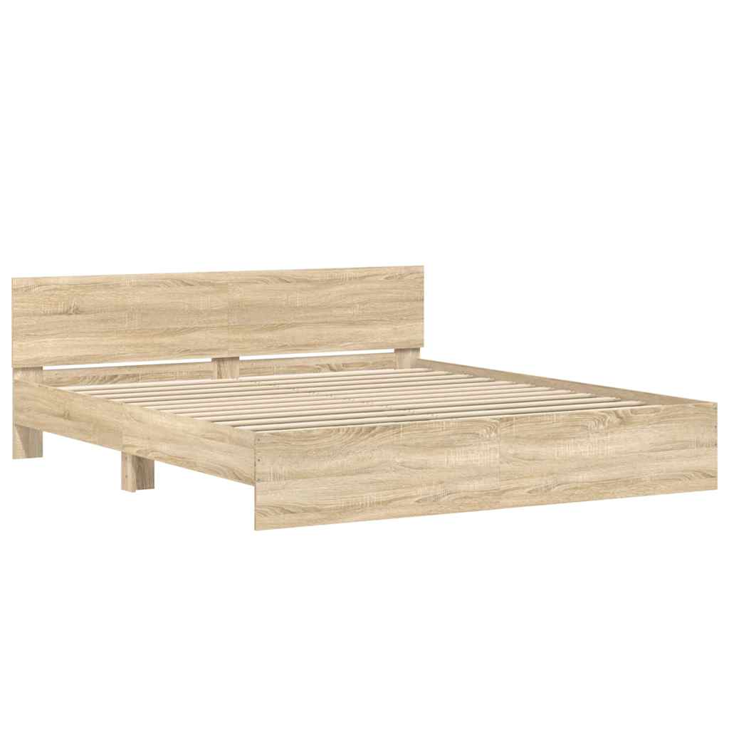 Cadre de lit sans matelas chêne sonoma 160x200 cm - XIOS