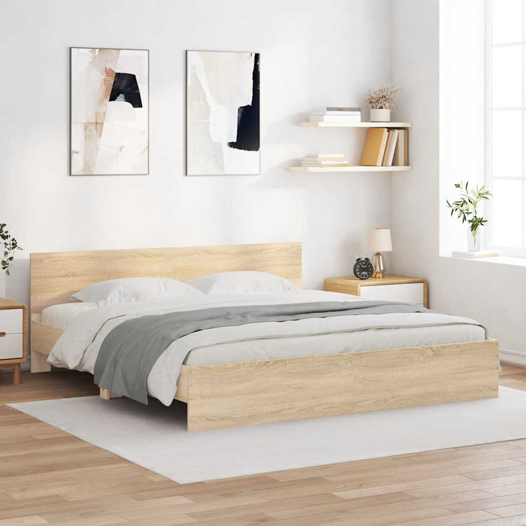 Cadre de lit sans matelas chêne sonoma 160x200 cm - XIOS