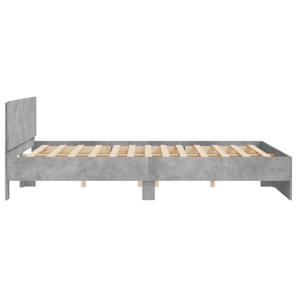 Cadre de lit sans matelas gris béton 160x200 cm - XIOS
