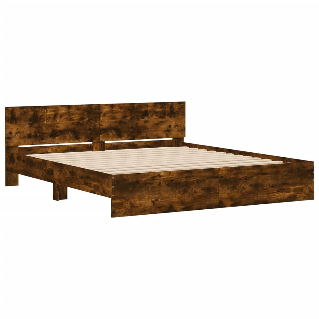 Cadre de lit sans matelas chêne fumé 160x200 cm - XIOS